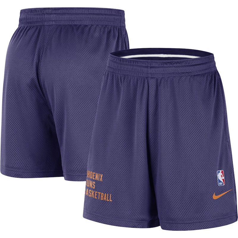 Men's Phoenix Suns Purple On-Court Practice Warmup Performance Shorts(Run Small)